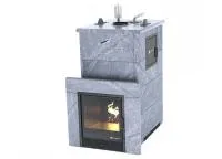 печь для бани изистим геленджик м2 premium в четыр.кожухе из талькохлорита закр.верх вход с тыла